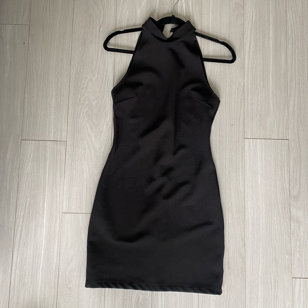 Black high night mini dress